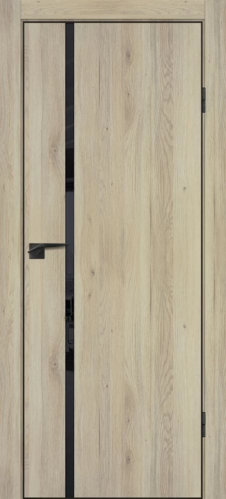 Фото Межкомнатная дверь P-22, кромка ABS черная c 4-х ст. Дуб молочный