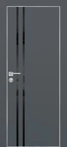 Межкомнатная дверь PX-11  AL кромка с 4-х ст. Графит матовый