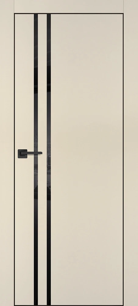 Фото Межкомнатная дверь PX-11  черная кромка с 4-х ст. Бежевый матовый