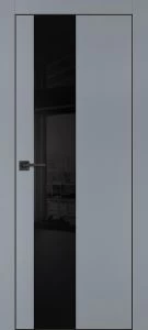Межкомнатная дверь PX-6 черная кромка с 4-х ст. Серый матовый