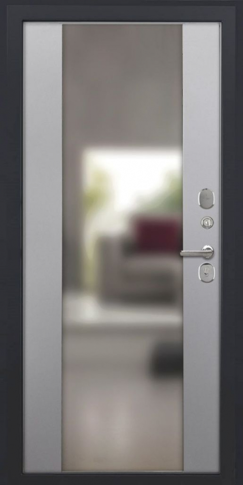Входная дверь ДвериПРО Д-68 Алиса (16мм, ПВХ софт грей, зеркало) DPRO197903 внутренняя сторона
