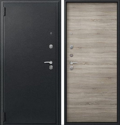 Дверь O-11 Черный сатин - Дуб светлый