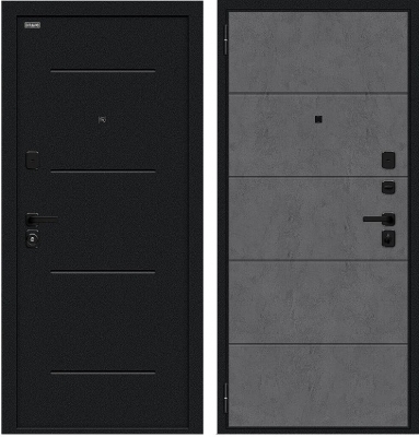 Дверь Браво Граффити-1 Инсайд/SBlack Букле черное/Slate Art