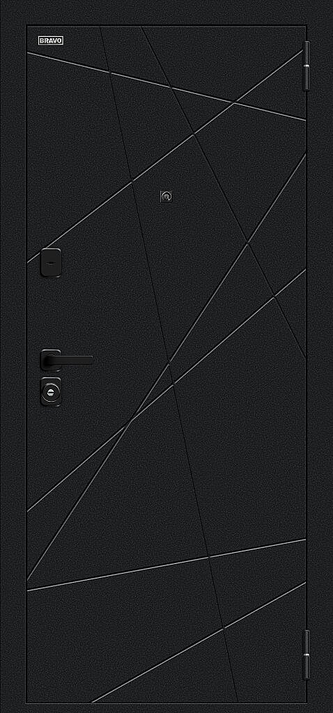 Фото Входная дверь Граффити-5/SBlack Букле черное/Snow Art BR6188 внешняя сторона