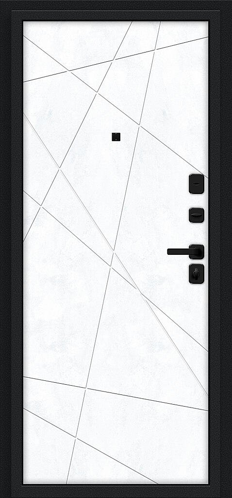 Фото Входная дверь Граффити-5/SBlack Букле черное/Snow Art BR6188 внутренняя сторона